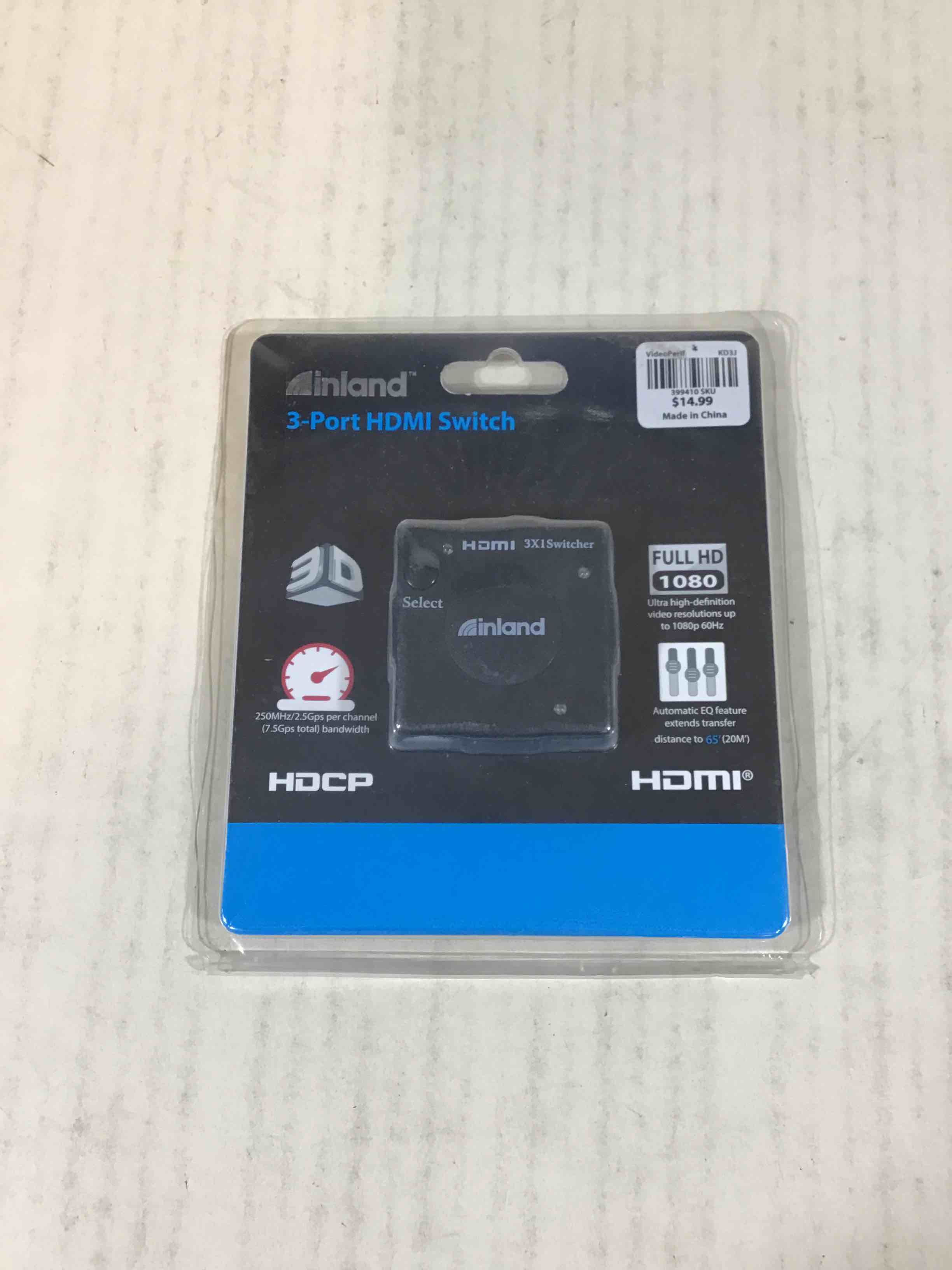 Inland 3 Port HDMI Switch 