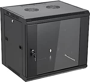 Tedgetal 9U Wall Mount Server Cabinet Network Rack Vented Enclosure Locking Door