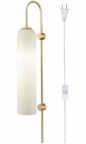 BOKT Modern Wall Sconces 1-Light Wall Mounted Light Mid Century Modern Wall Decor Stylish Lighting Lamp Long Tube Glass Vanity Light Fixture (Milk White, Plug in)