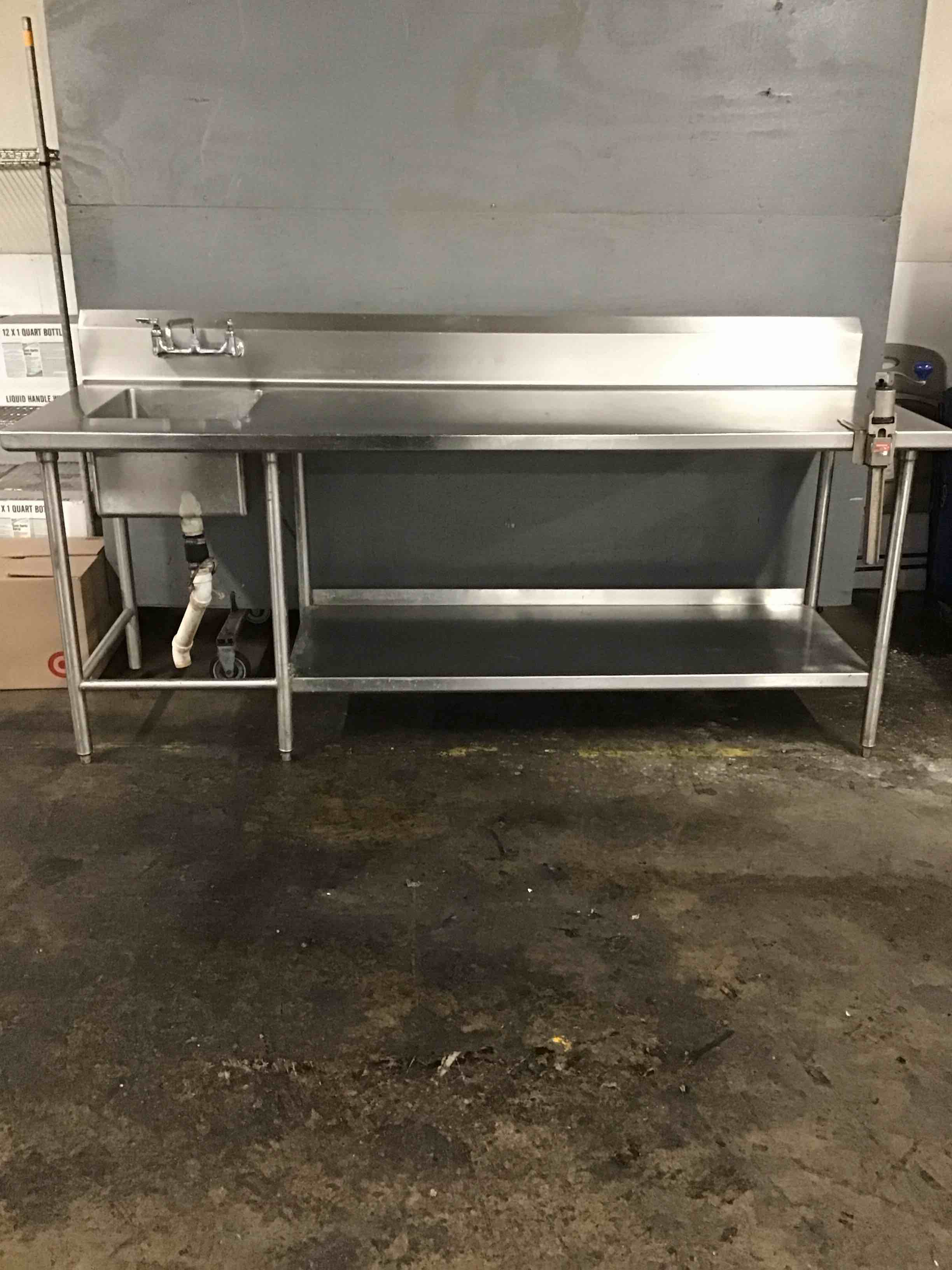 Advance TABCO Stainless Steel Sink With Backsplash And Under Shelf And Can Opener  