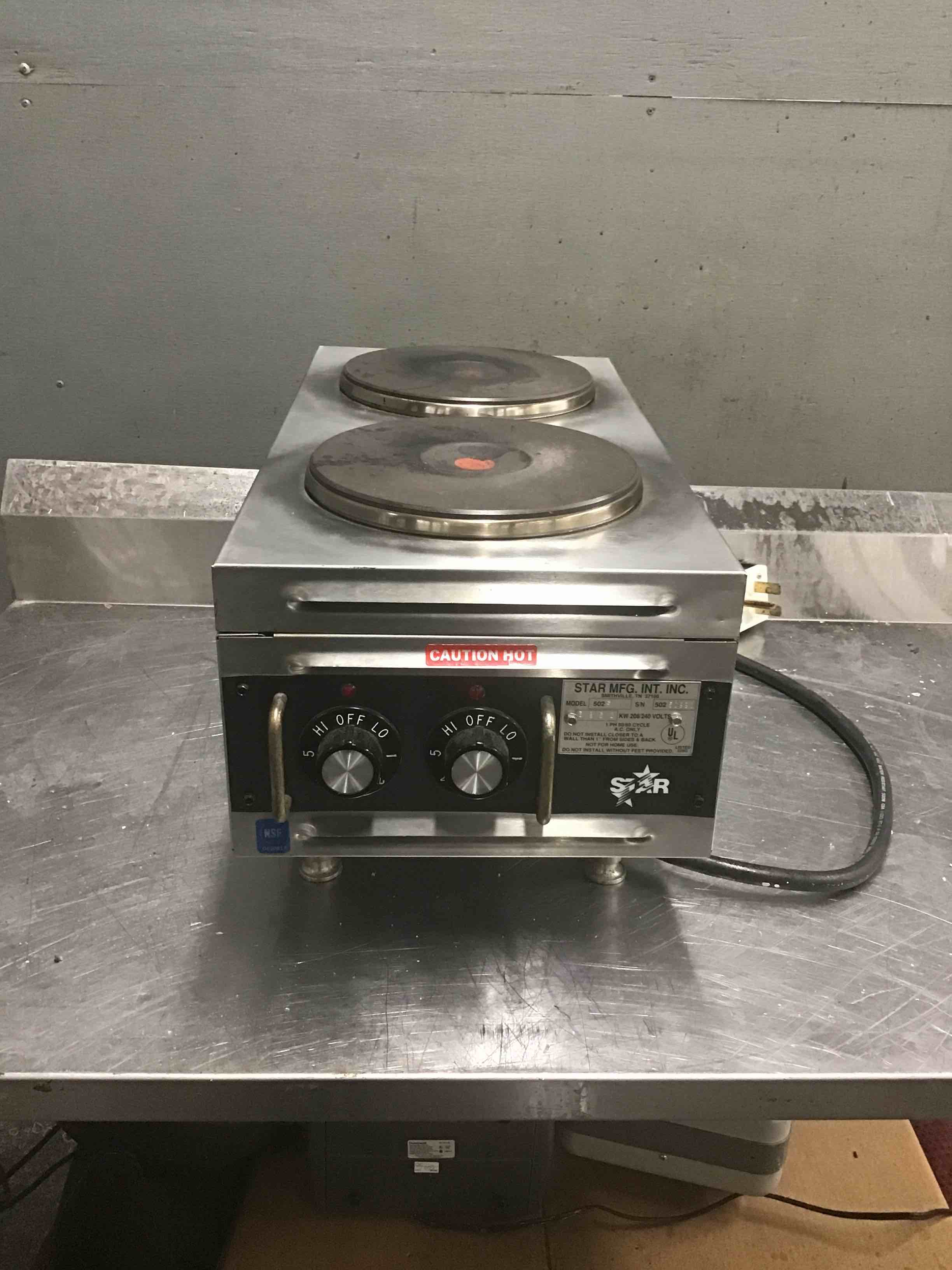 Star Stainless Steel Countertop 12 Inch Electric Hotplate With 2 Burners And Infinite Heat