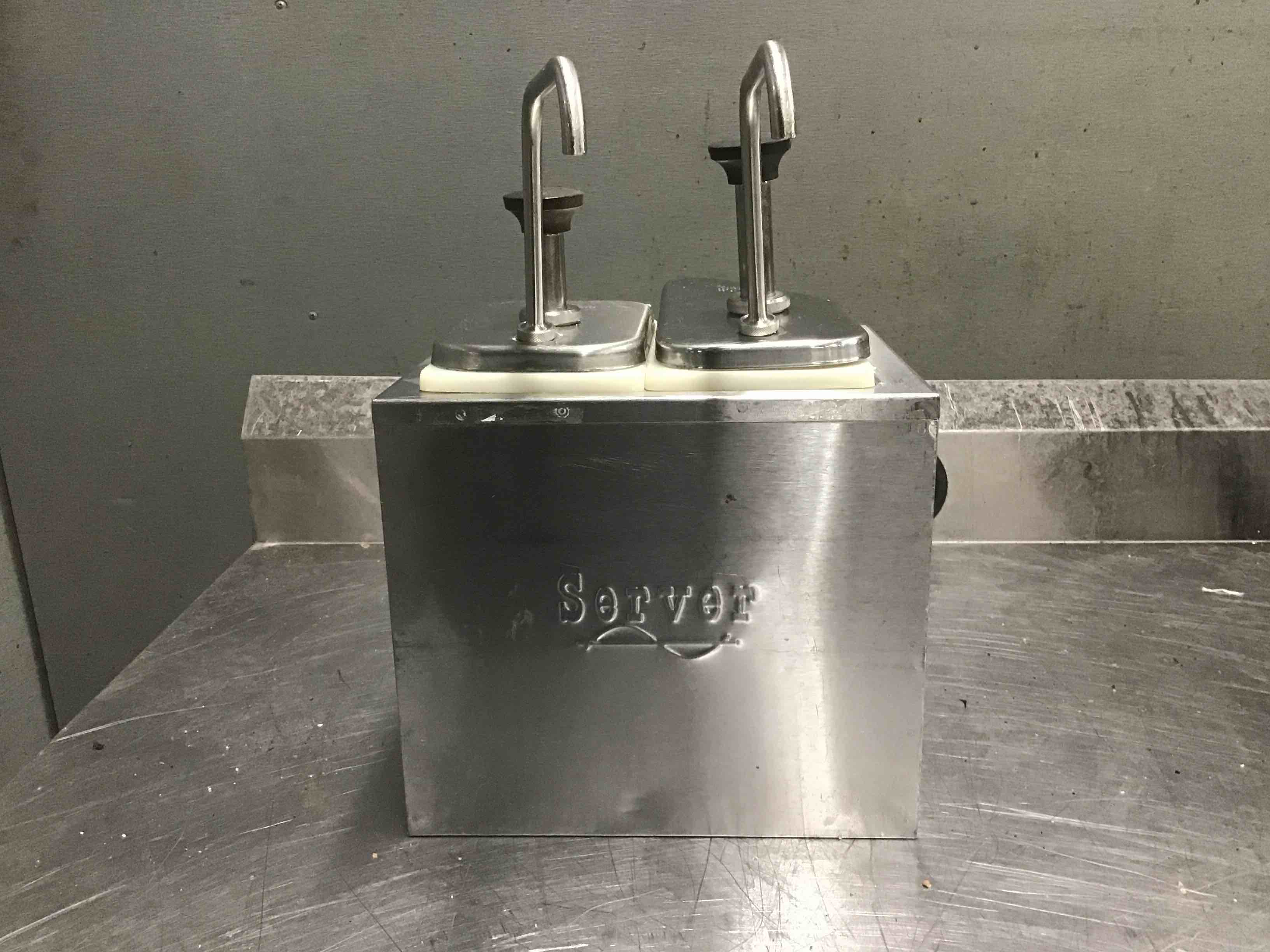 Server Stainless Steel Countertop  Serving Station With 2 Jars And 1.25 Oz. Pumps