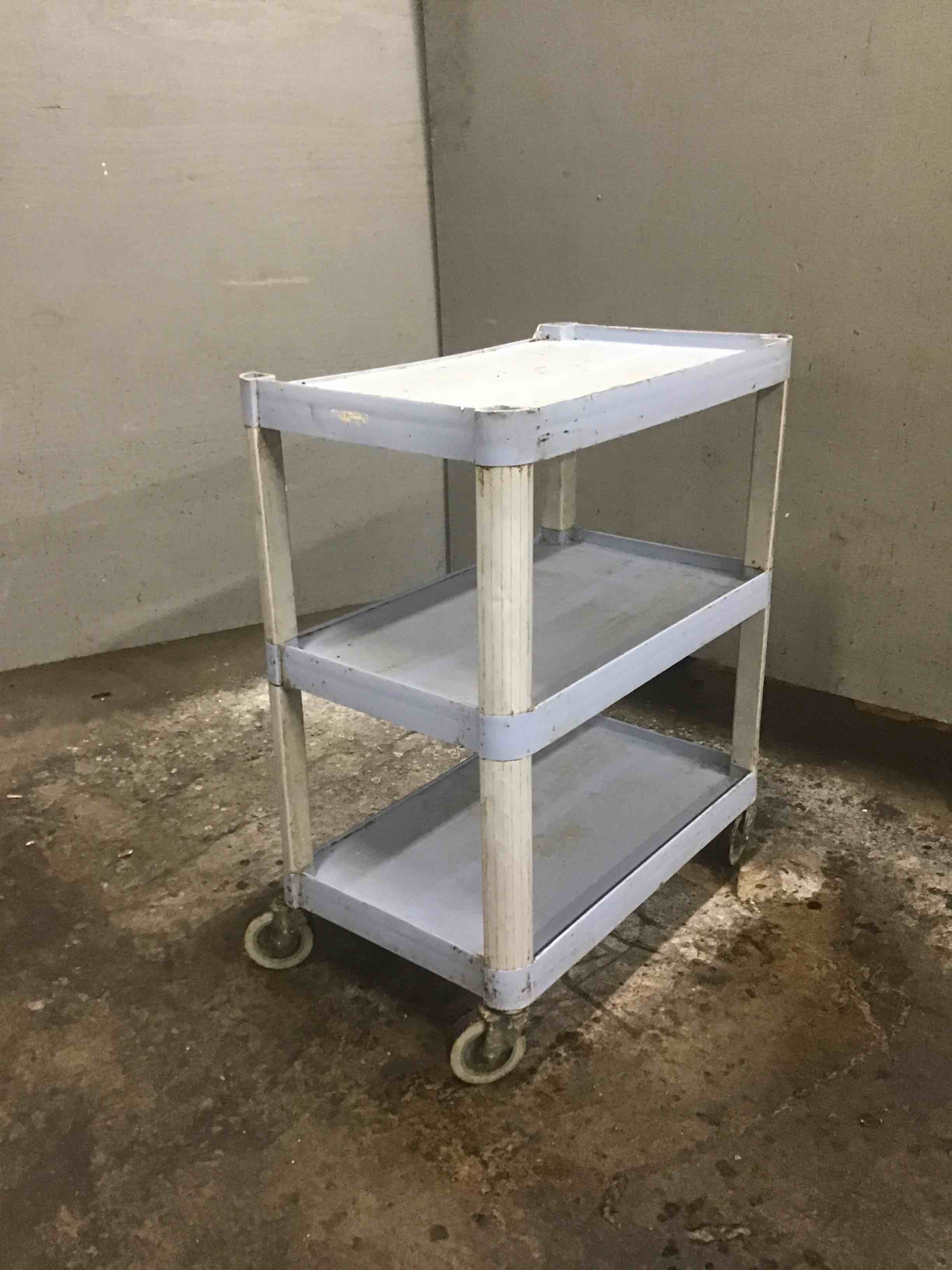 Solid Plastic 3 Shelf Bus Cart