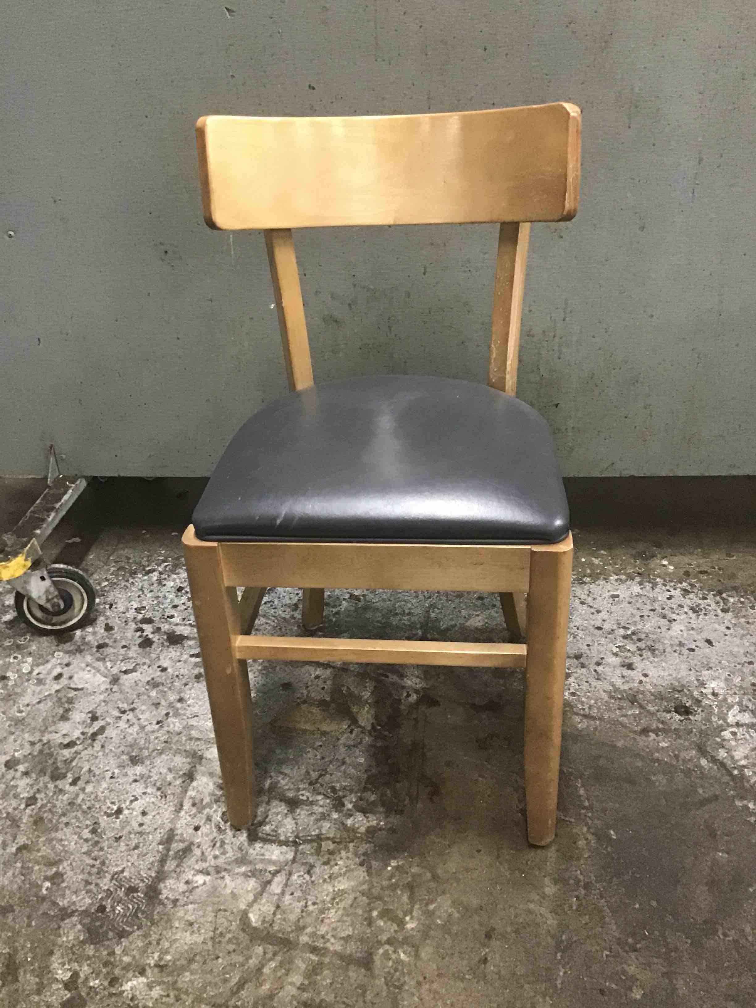 Wooden Chairs With 100% Urethane Foam Padded Vinyl Seating 