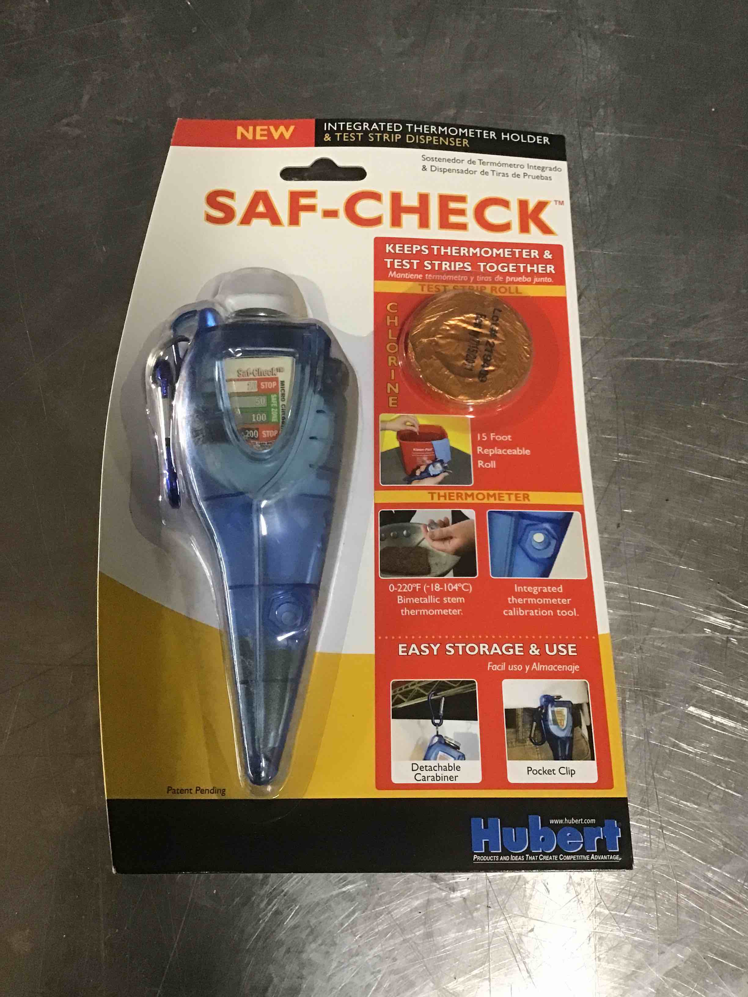 Saf-Check Integrated Thermometer Holder & Test Strip Dispenser