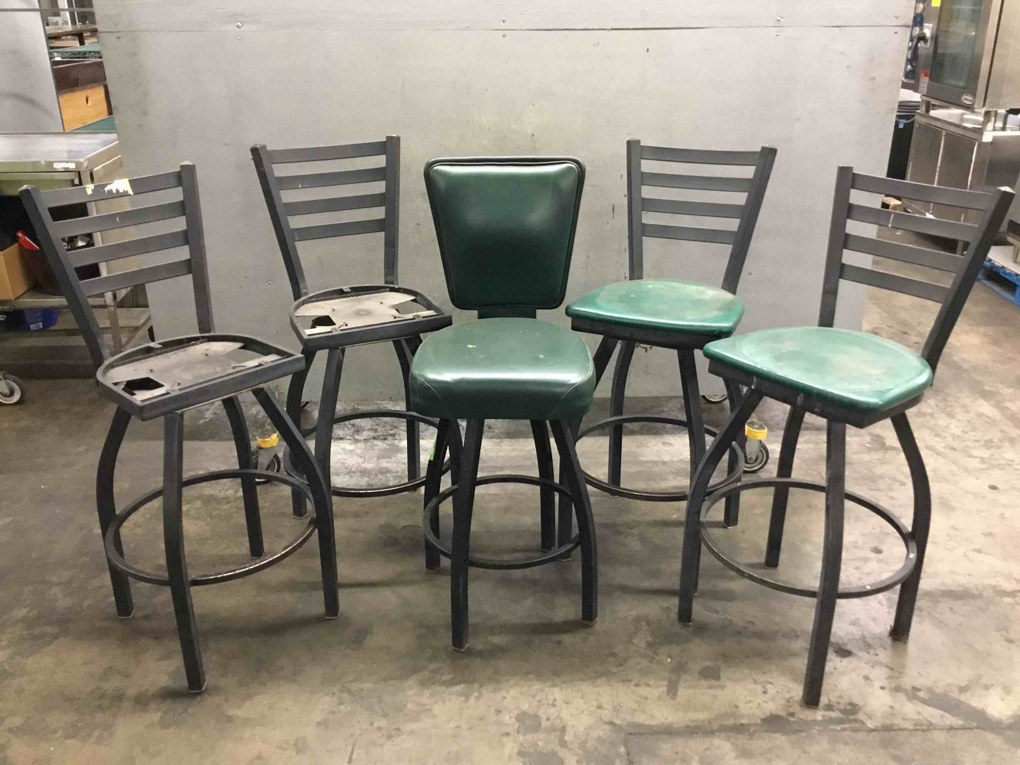 Metal Ladder Back Bar Stools And Metal Cushion Back Bar Stool