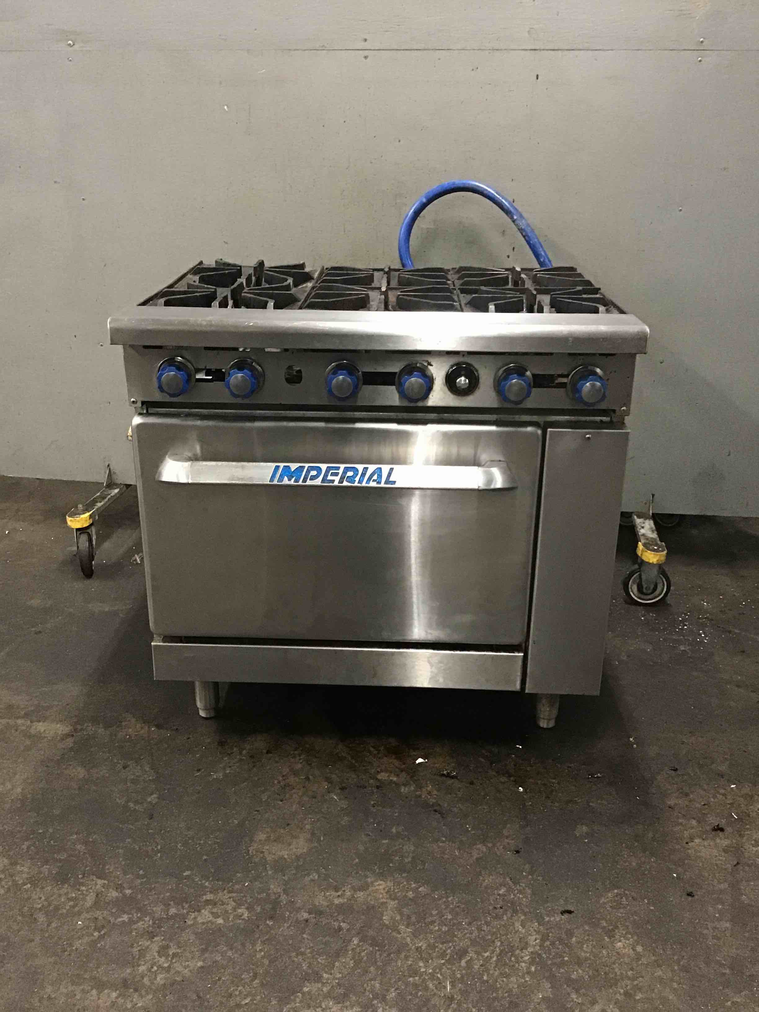 Imperial Stainless Steel 36 Inch 6 Burner Gas Range With Standard Oven  
