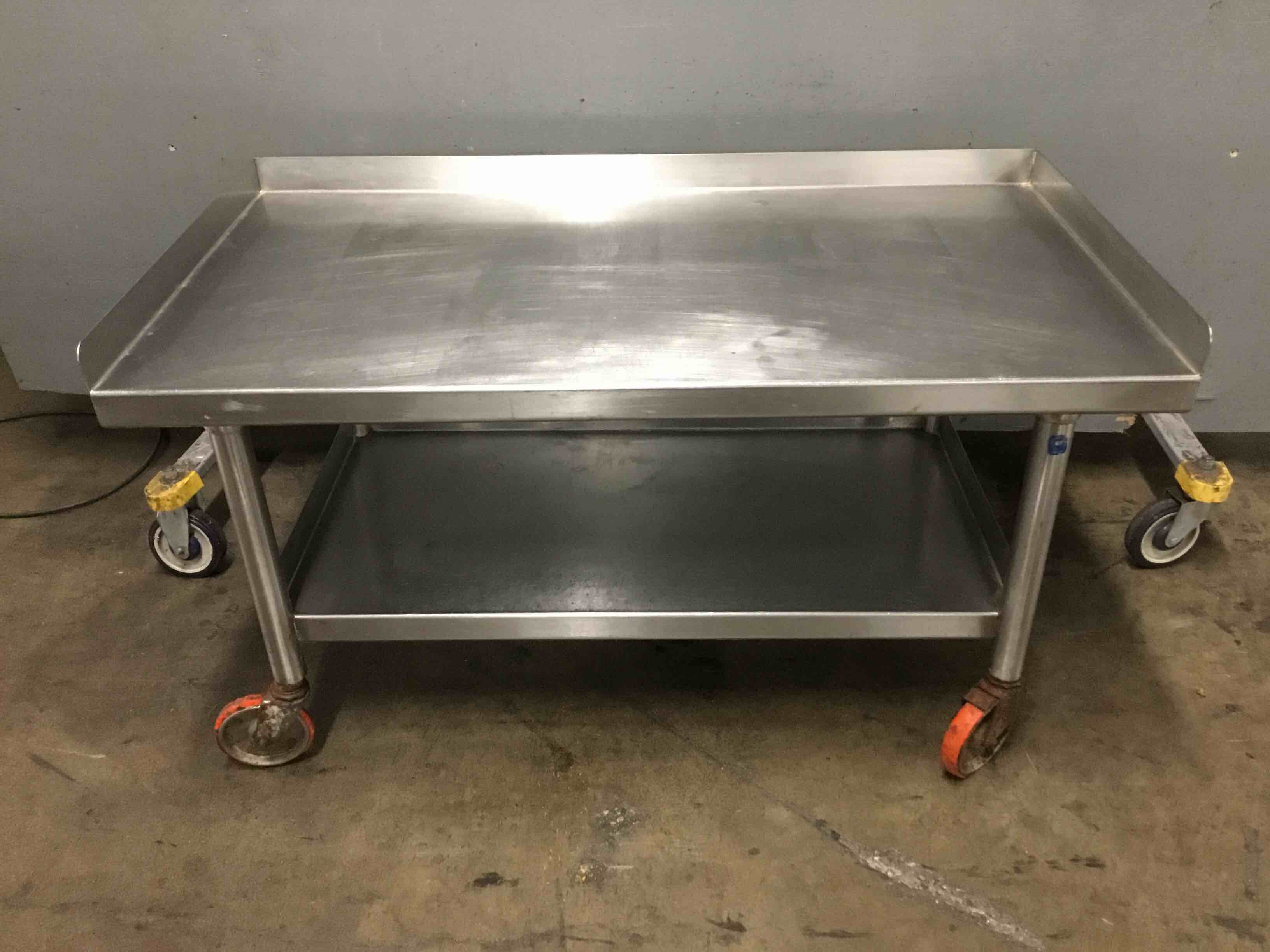 44 Inch Stainless Steel Equipment Stand With Under Shelf On Casters 