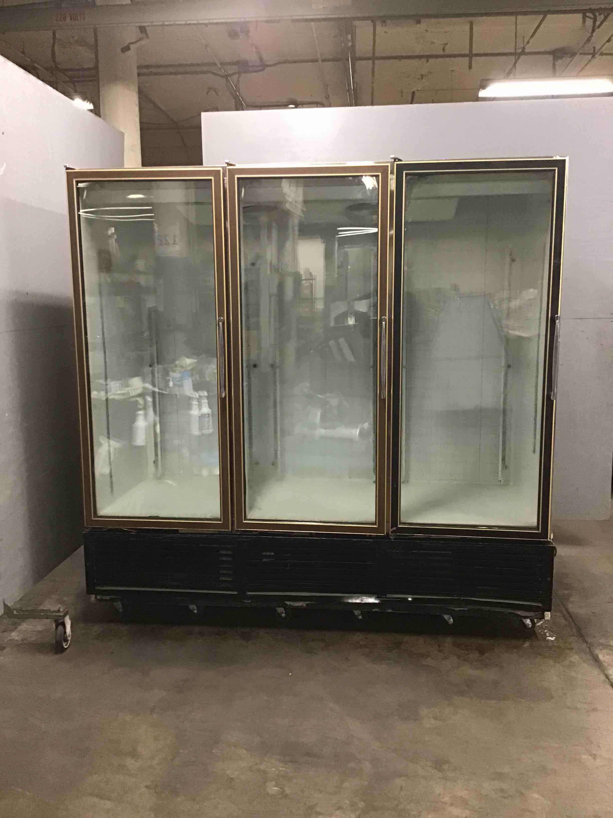 Master- Built Products  84 Inch 3 Door Merchandising Cooler On Casters 