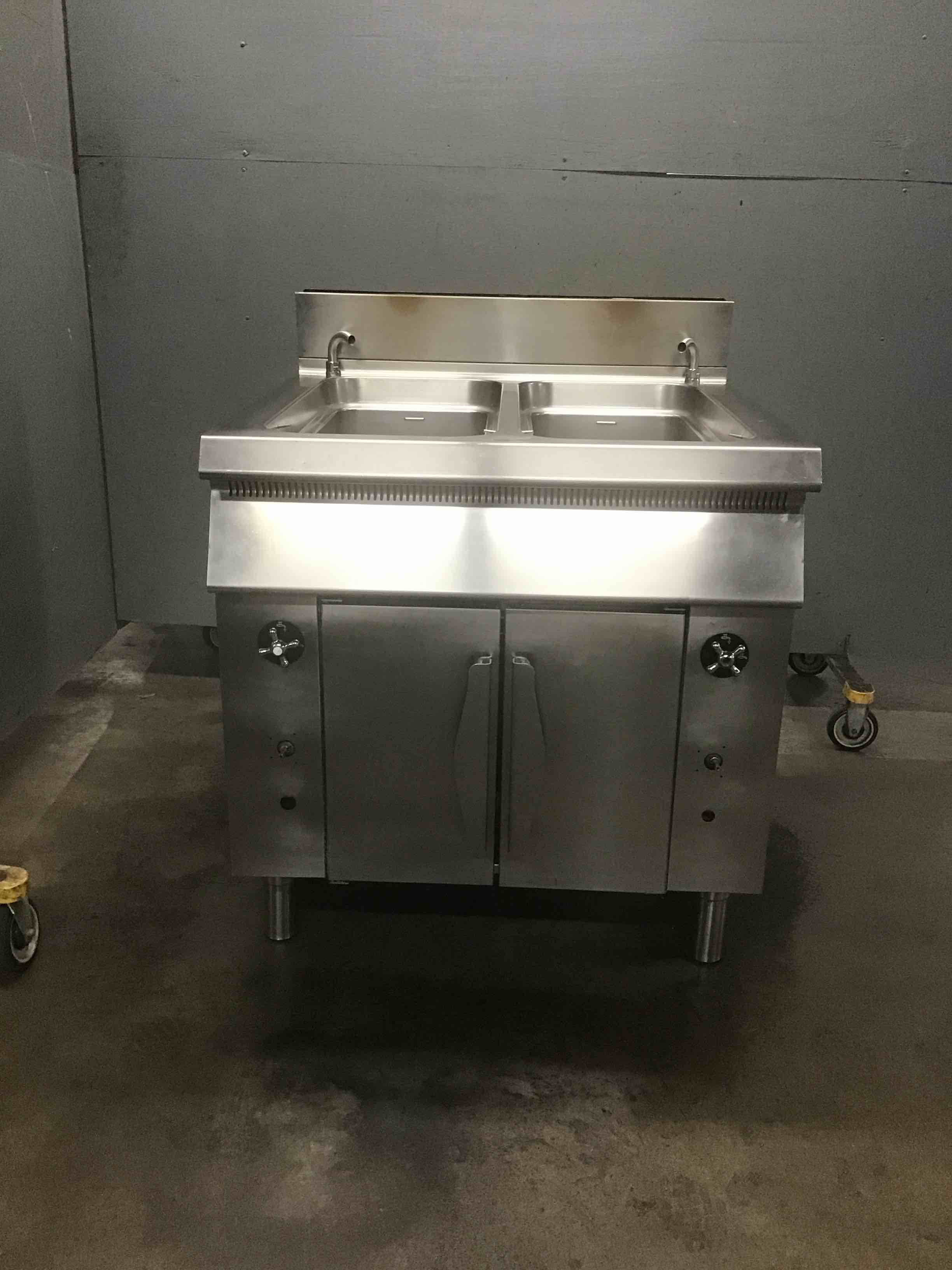 Desco USA Inc. 35.38 Inch Stainless Steel Double Pasta Cooker