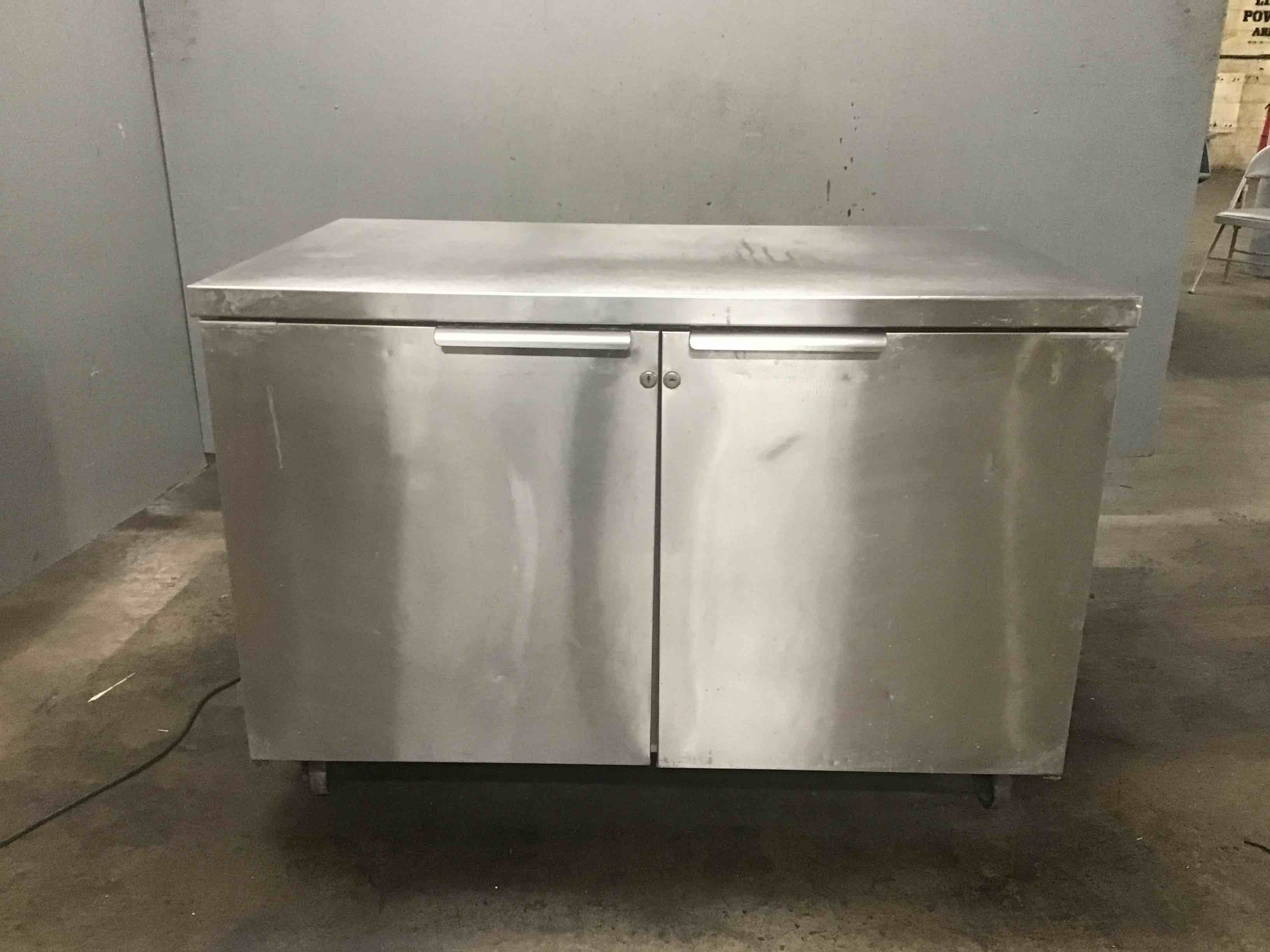 Randell Stainless Steel 48 Inch 2 Door Undercounter Freezer On Casters