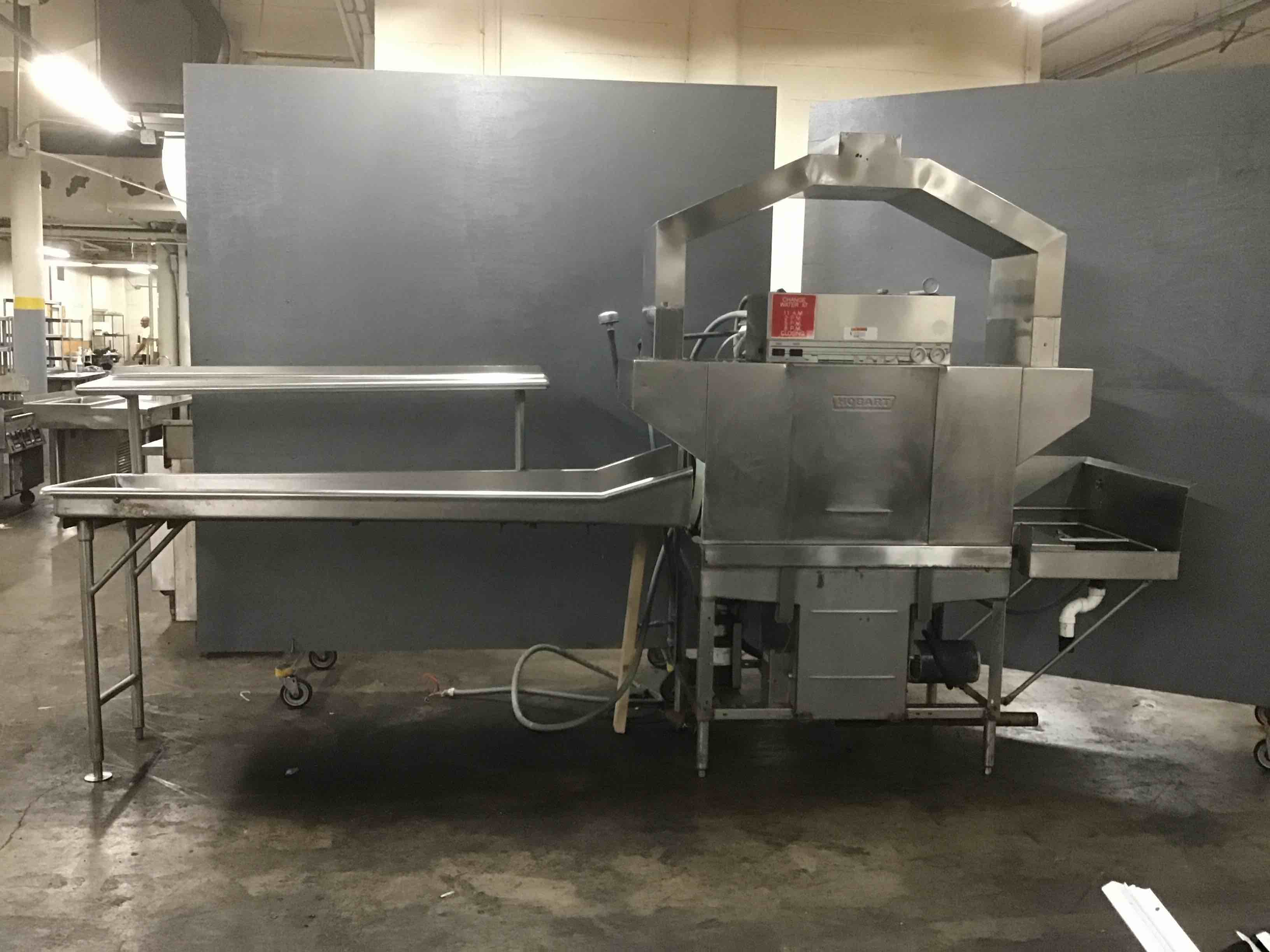 Hobart Stainless Steel Conveyor Dishwasher With Left Side Clean Dish Table