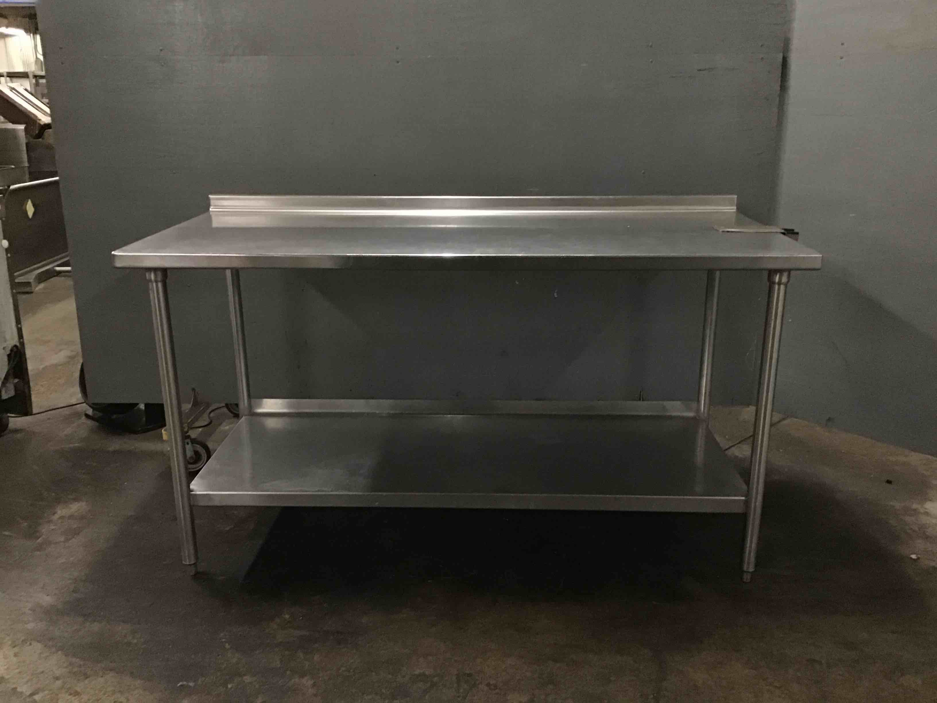 Stainless Steel 66 Inch Prep Table With Under Shelf And Commercial Can Opener Bracket