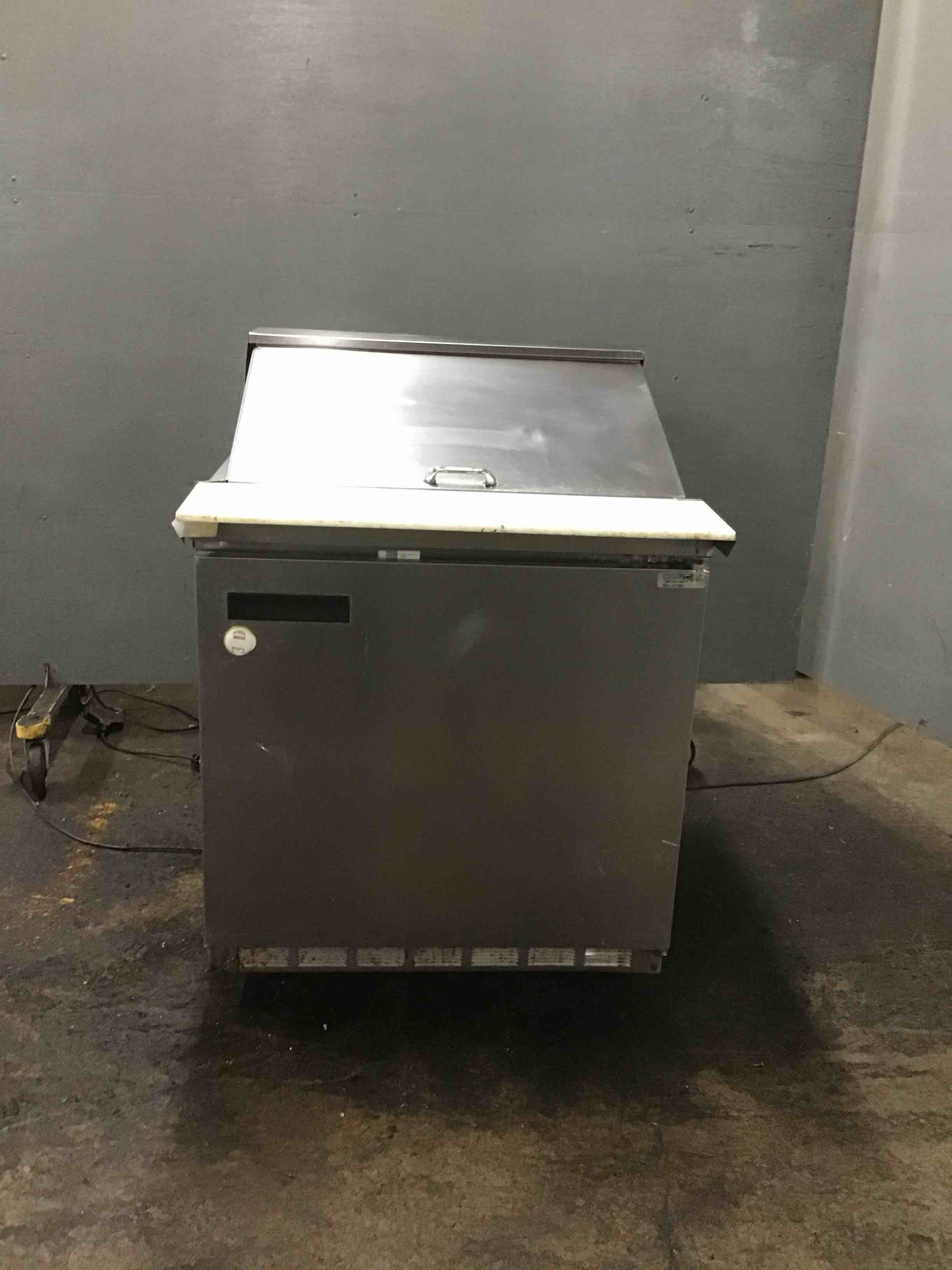 Delfield 32 Inch Stainless Steel Mega Top Single Door Refrigerated Sandwich Prep Table On Casters