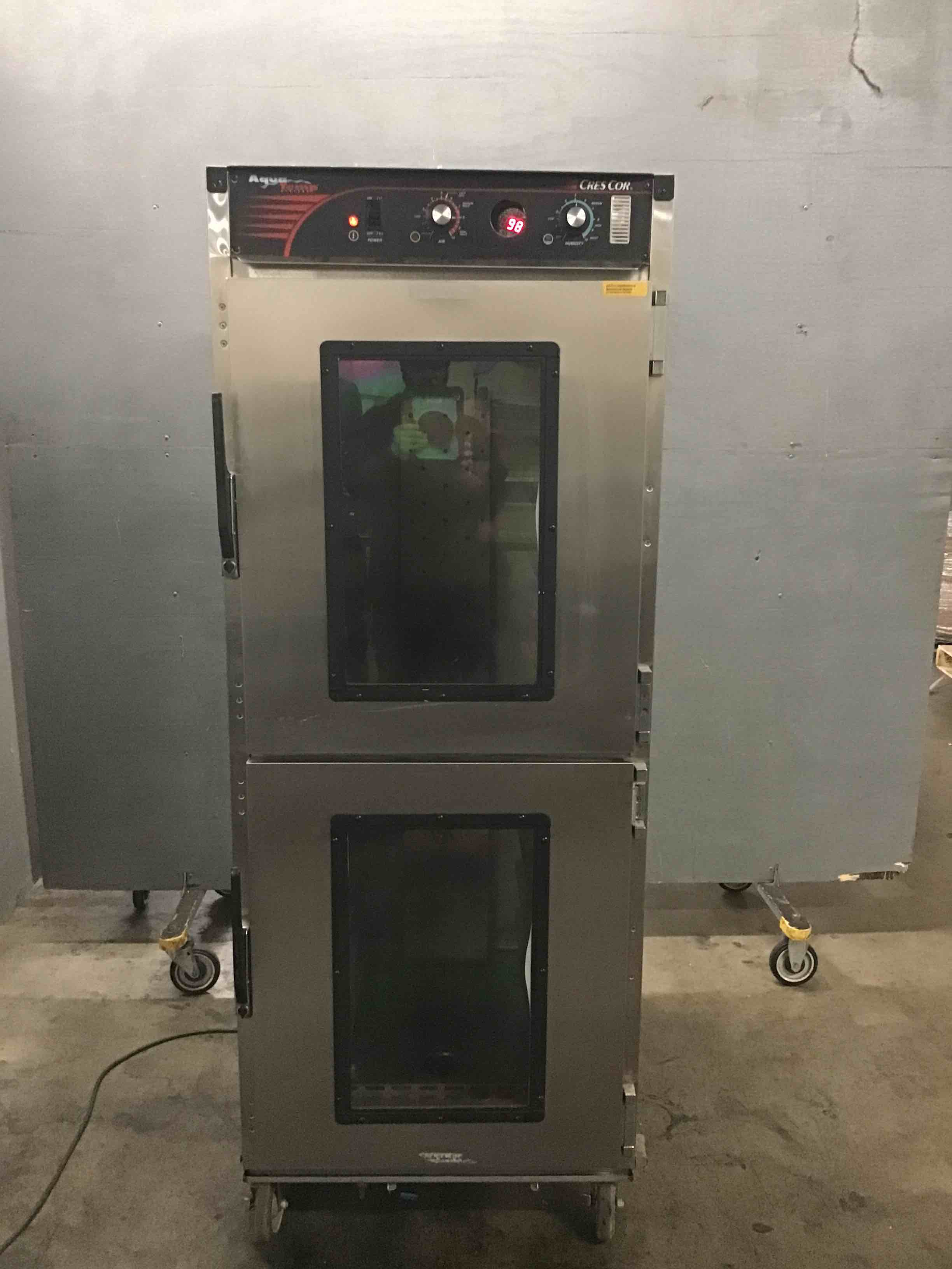 Cres Cor Aqua Temp Stainless Steel Full Height Heated Holding Cabinet On Casters