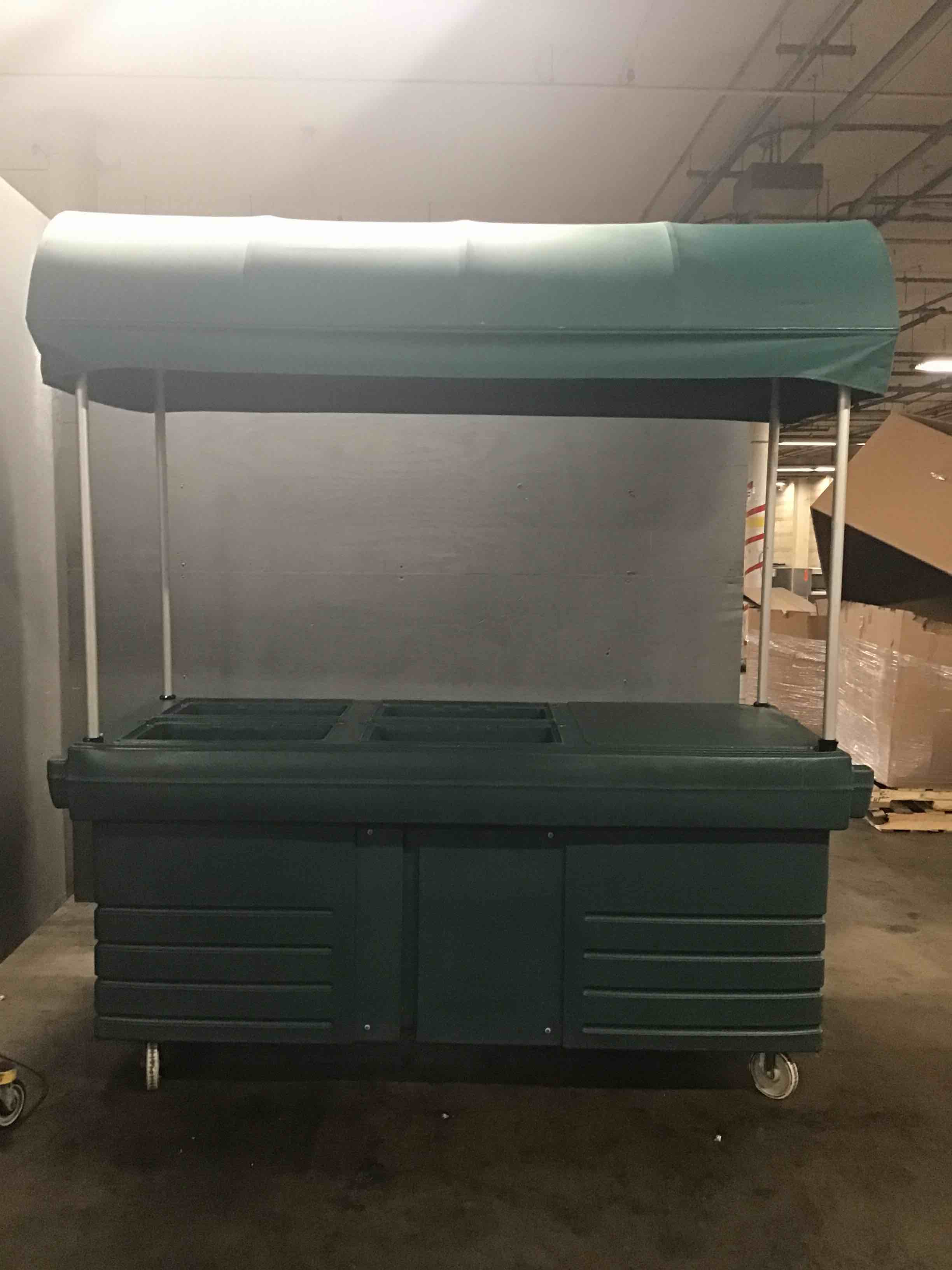 Cambro 85.18 Inch Solid Plastic Kiosk Type Food Cart With Cover And Lockable Storage