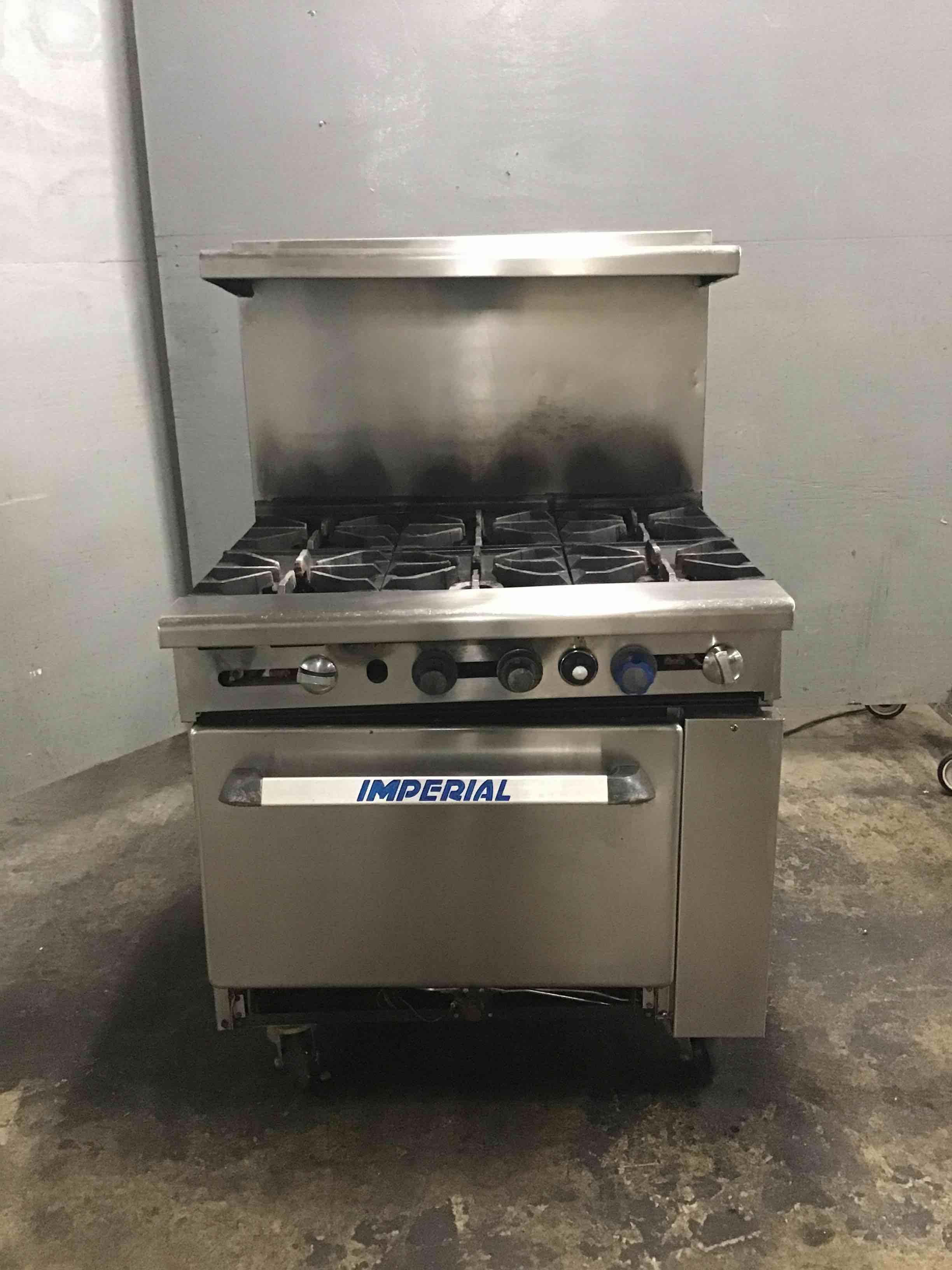 Imperial Stainless Steel 36 Inch 6 Burner Gas Range With Standard Oven