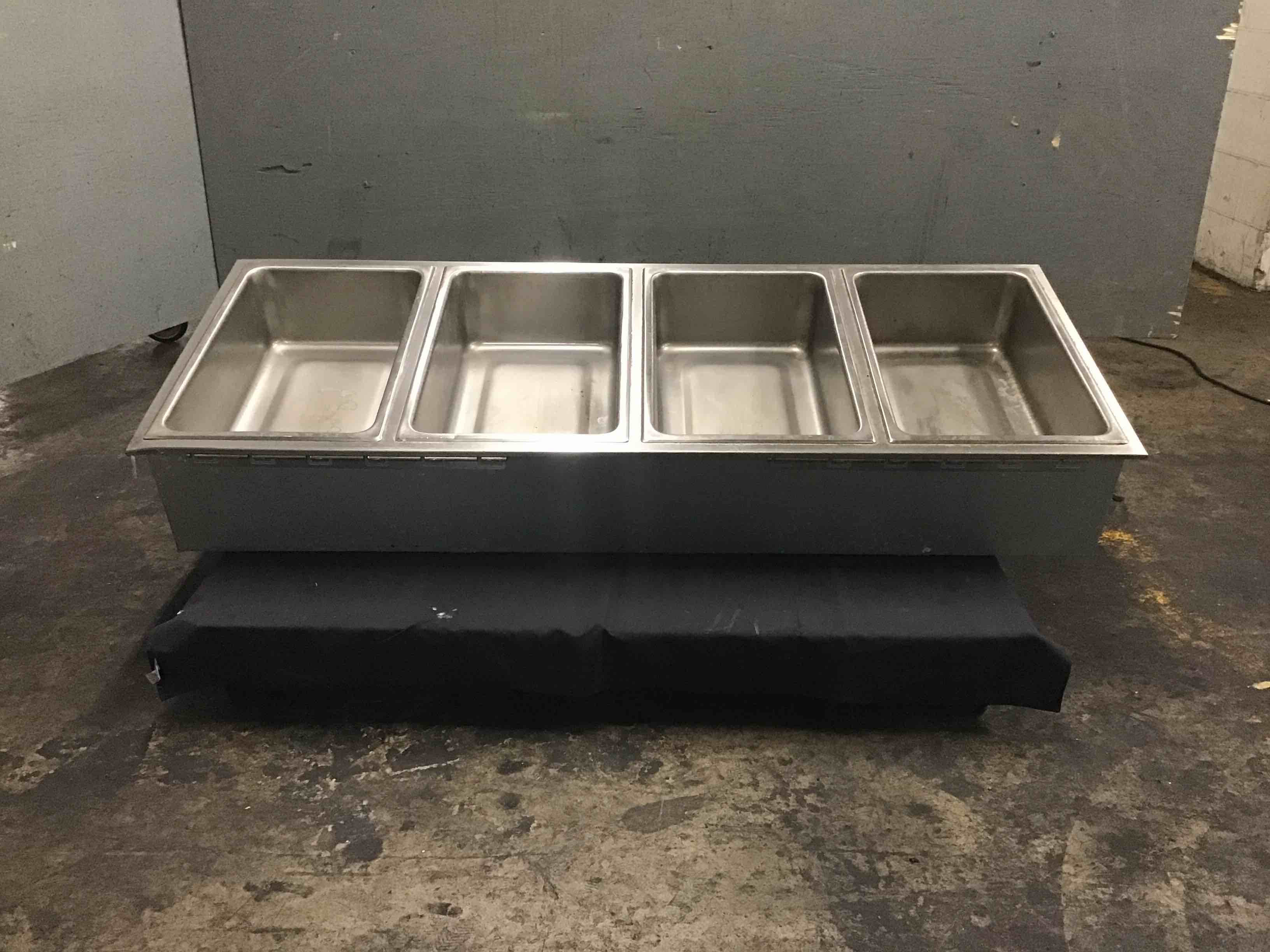 American Permanent Ware Company 58.5 Inch Stainless Steel Interior Electric 4 Well Steam Table 
