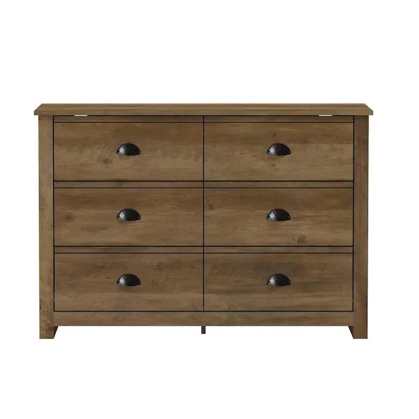 3+3 Drawer Dresser Knotty Oak Color