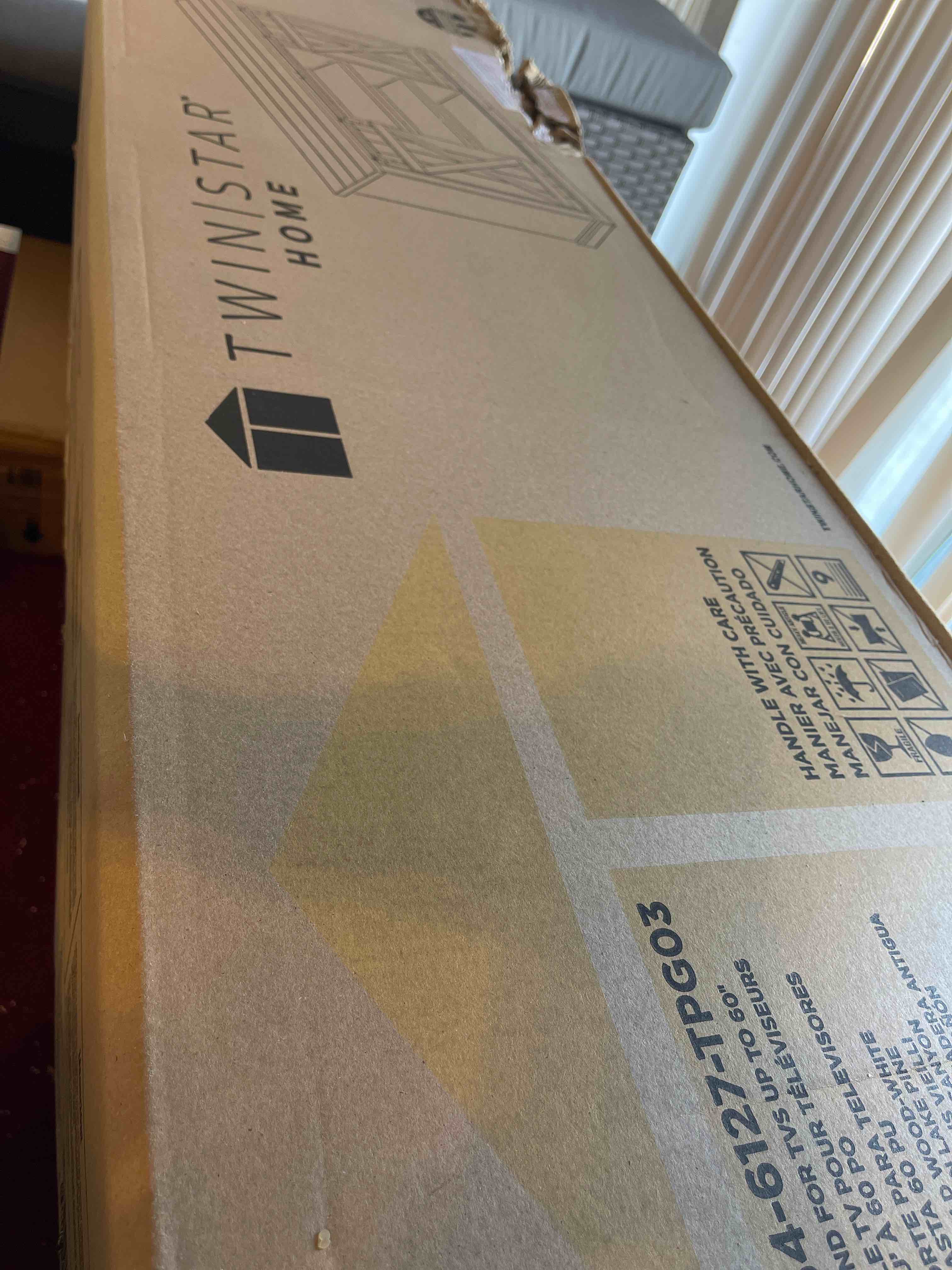 Twin Star Home Cottonwood Stand for TVs Up to 60" with Sliding Barn Doors, Old Wood White