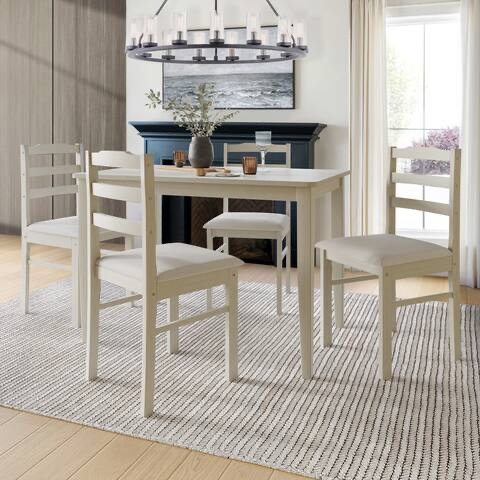 CraftPorch Classy Elegant 5-piece Dining set antique grey (incomplete, similar to stock image)