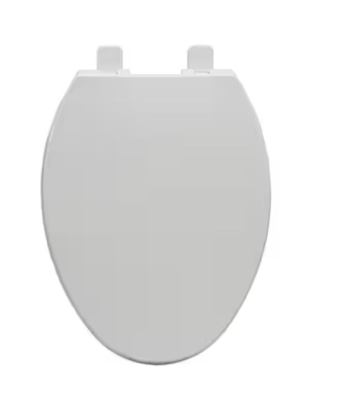 Project Source Plastic White Elongated Soft Close Toilet Seat