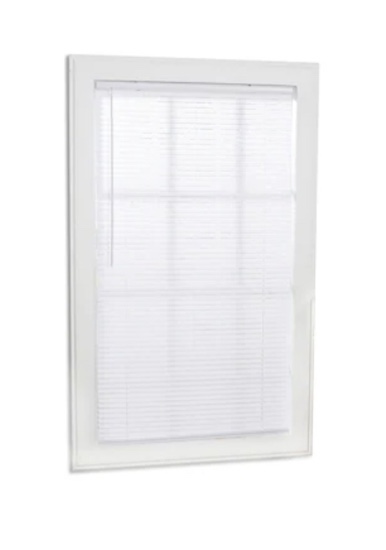 Project Source Light Filtering 1-in Slat Width 39-in x 64-in Cordless White Vinyl Light Filtering Mini-blinds