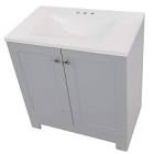 30.2 in. W x 18.8 in. D x 32.9 in. H Freestanding Bath Vanity in Pearl Gray with White Cultured Marble Top