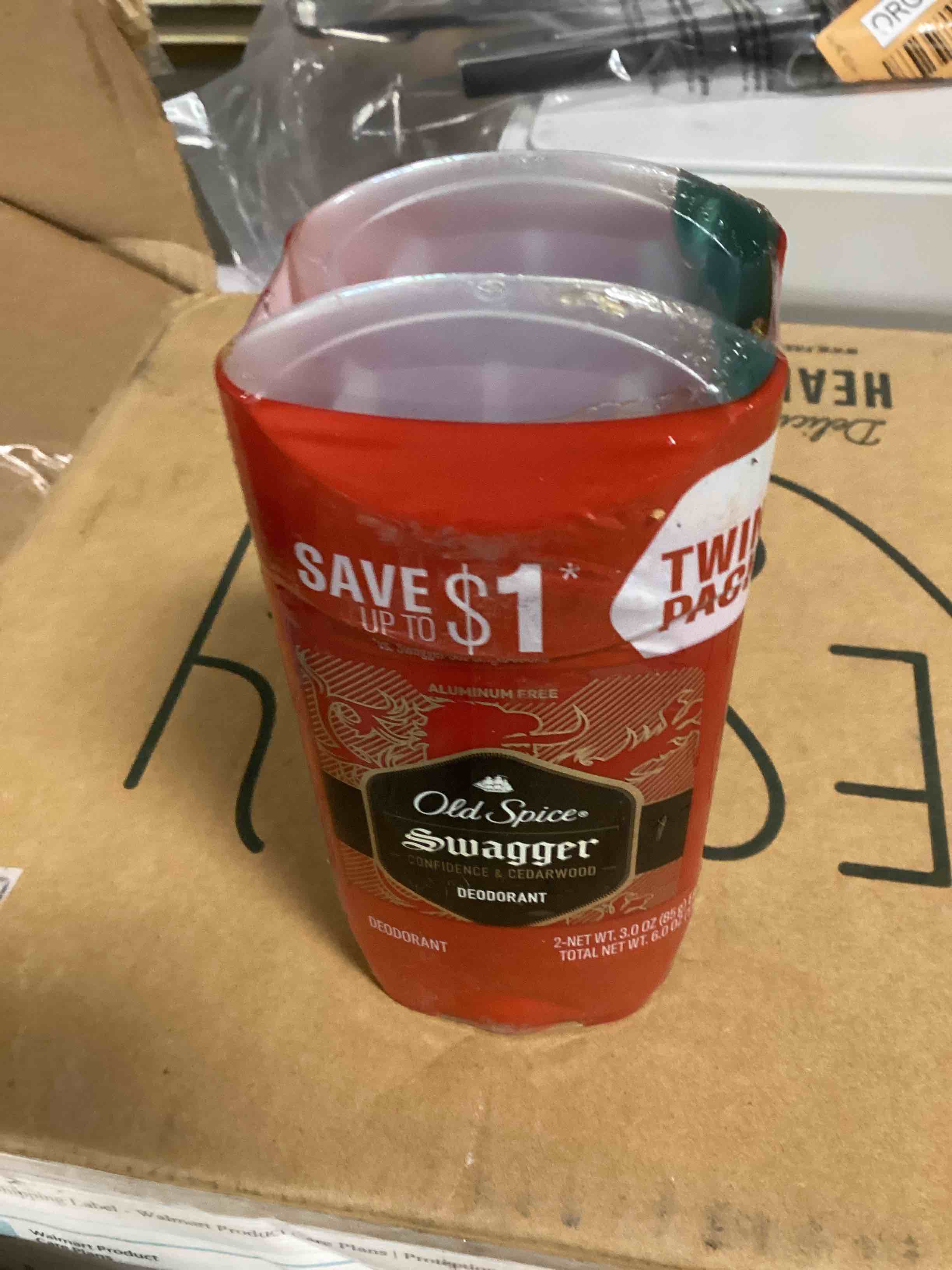 Old Spice Red Collection Swagger Scent Deodorant for Men Value Pack 3.0 oz Pack of 2