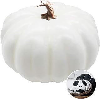 White Decorative Clay pumpkin with flowers