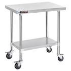 DuraSteel Food Prep Stainless Steel Table - 30 x 36 Inch Metal Table Cart - Commercial Workbench with Caster Wheel - NSF Certified - For Restaurant, Warehouse, Home, Kitchen, Garage