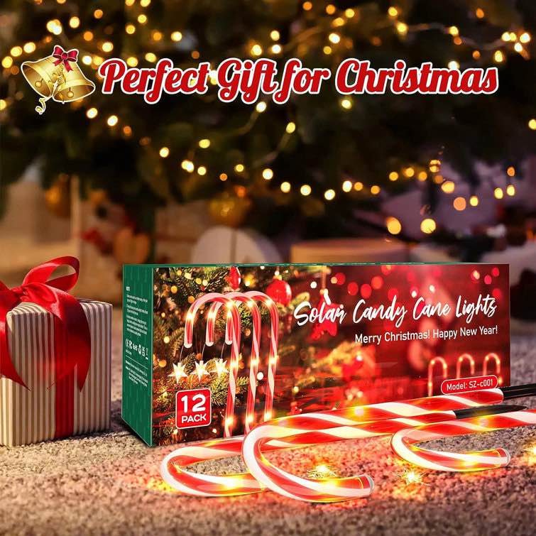 Jabel 21’’H Larger Solar Powered Christmas Candy Cane Lighted Display