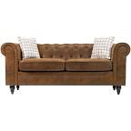 Amelia Tufted Sofa Backrest-Brown (( incomplete))((only the rear parts))