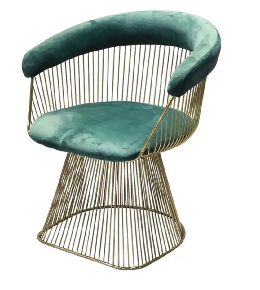 Wholesale Metal Dining Warren Platner Chairs Office Occasional Chairs Velvet Green Armchair Coffee Chair