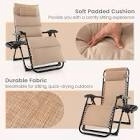 Zero Gravity Chair, Reclining Lounge Chair with Removable Cushion & Tray for Indoor and Outdoor