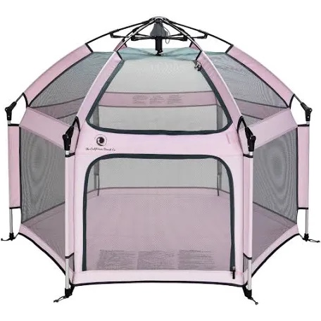 POP 'N GO Premium Indoor and Outdoor Baby Playpen - Portable, Lightweight, Pop Up Pack and Play Toddler Play Yard w/Canopy and Travel Bag - Soft Pink