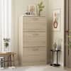 3-Drawer 18-Pair Brown Wood Shoe Storage Cabinet with Foldable Compartments 22.4 in. W x 42.1 in. H