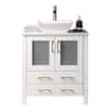 30 in. W x 18.5 in. D x 31 in. H Modern Bathroom Vanity in White with White Ceramic Single Top with Vessel Sink in White