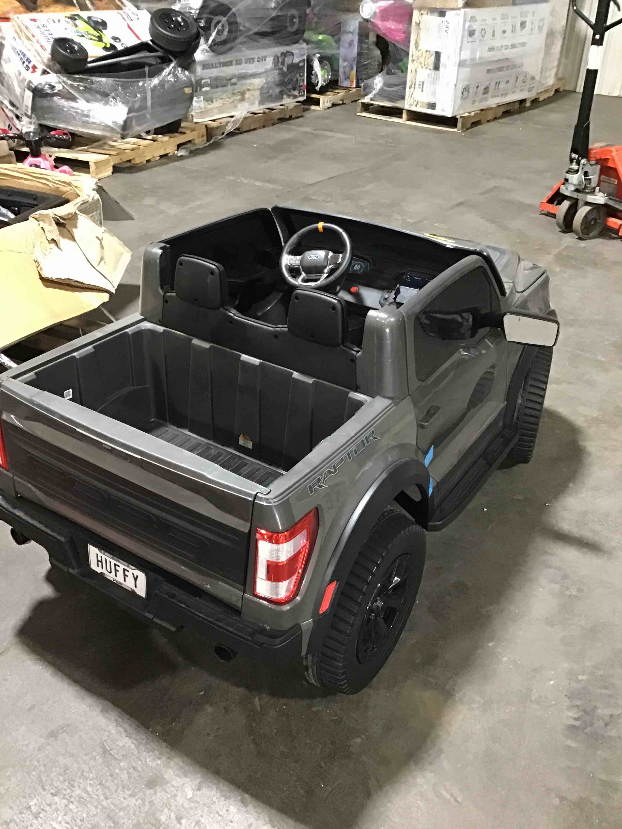 Huffy Ford Raptor truck, electrical driven, no battery found, more may be wrong didn’t work