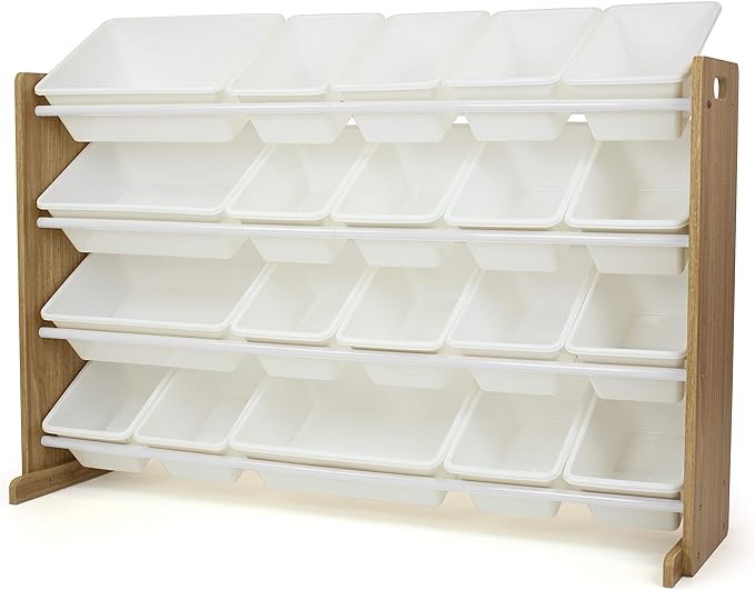 Humble Crew Extra-Large Toy Organizer, 16 Storage Bins, Espresso/White, 15.5D X 42W X 17.7H in Espresso/White Organizer