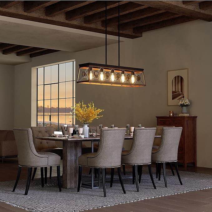Kichler 5-Light Kitchen Island Pendant Lighting, Farmhouse Dining Room Light Fixtures