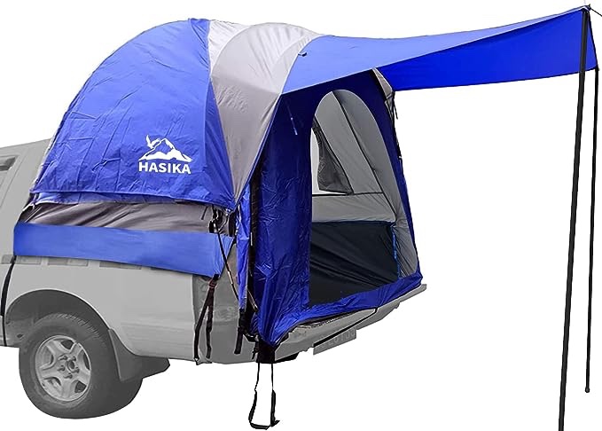 Hasika Truck Bed Tent for Camping 5-6.5 Foot with Floor Waterproof Double Layer Full Size Truck Short/Regular Bed