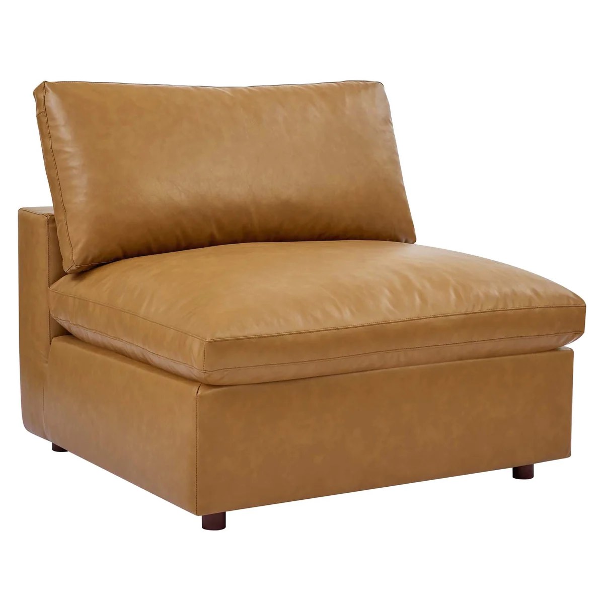 modway commix down filled overstuffed vegan leather armlees chair tan (the file image is similar)I