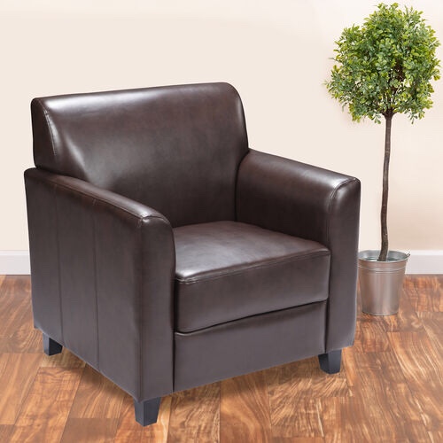 Brown Leather Soft Chair Carton B L.P