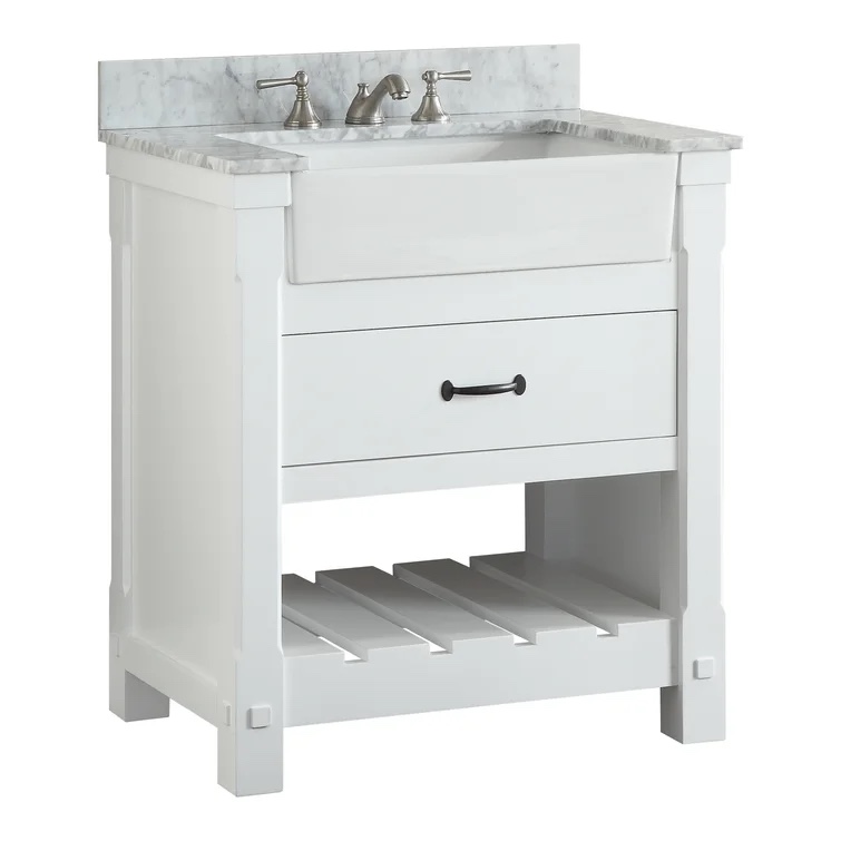 Mantra 30'' Free Standing Single Bathroom Vanity with Marble Top