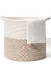 Decorative Woven Cotton Rope Basket, Laundry Basket