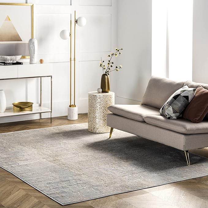 nuLOOM Alice Abstract Waterfall Area Rug, 7x9, Light Grey