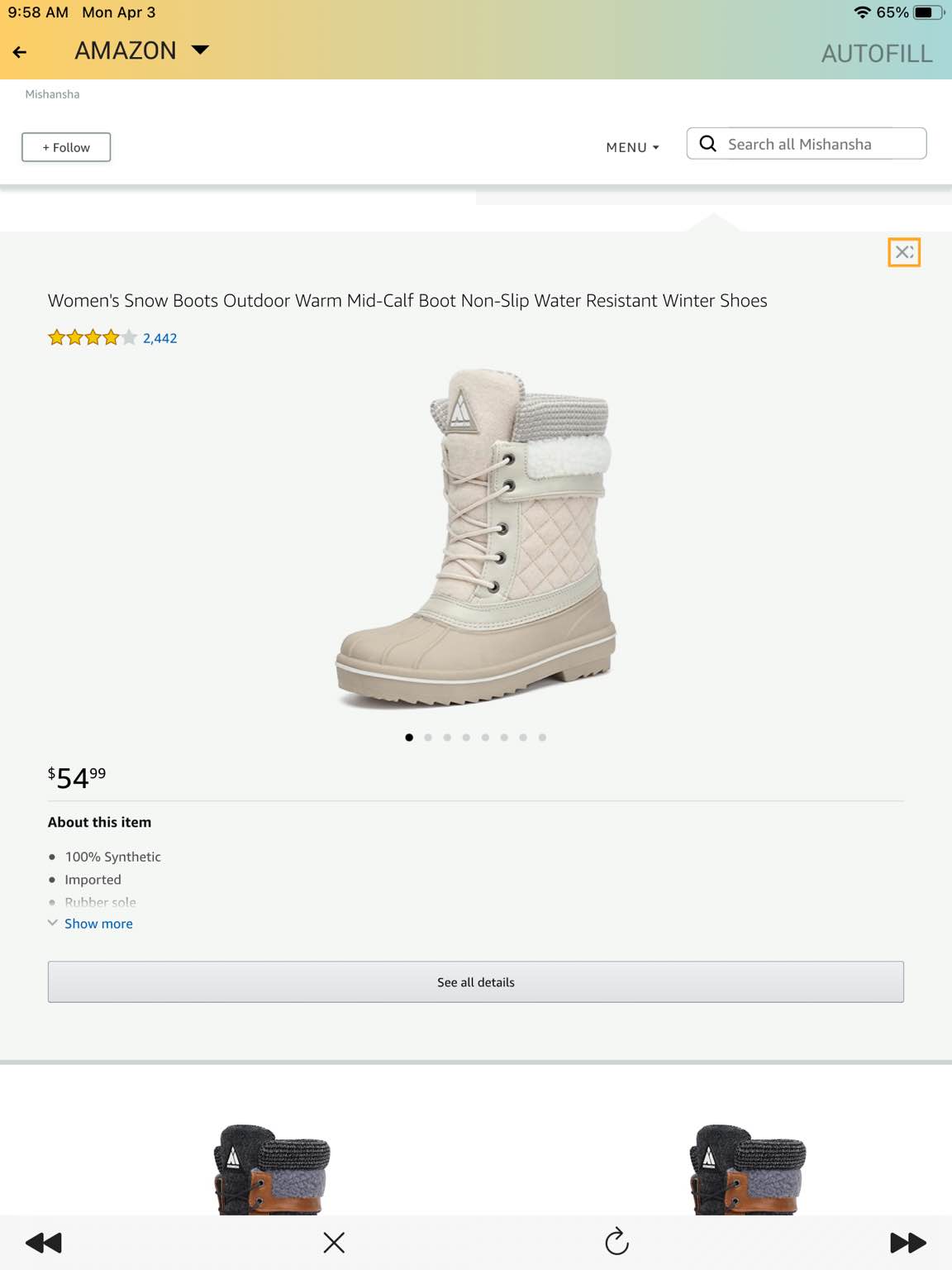 Mishanasha Snow Boots