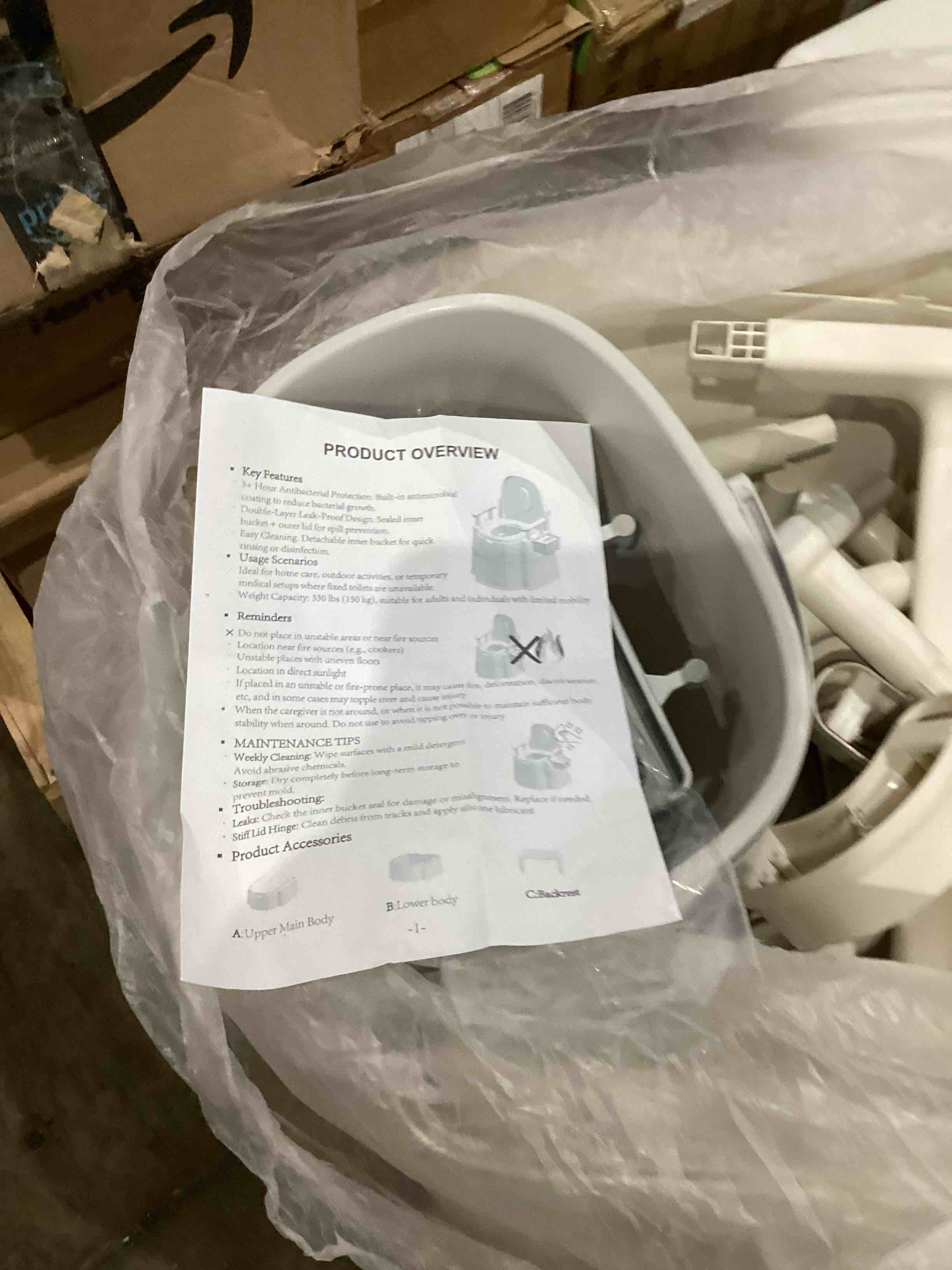 QWEASDF Inodoro portátil para camping, inodoro portátil ligero autónomo, bomba de agua antifugas, tanque de residuos de gran capacidad para caravana, barco, camión, gris