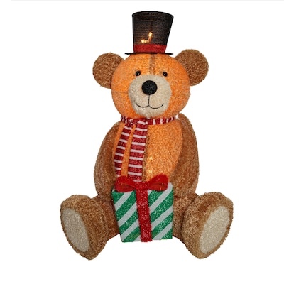 Holiday Living 64-in Bear Free Standing Decoration with Clear Incandescent Lights
